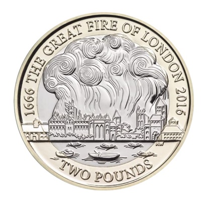 2016 £2 Coin - The Great Fire of London - Click Image to Close